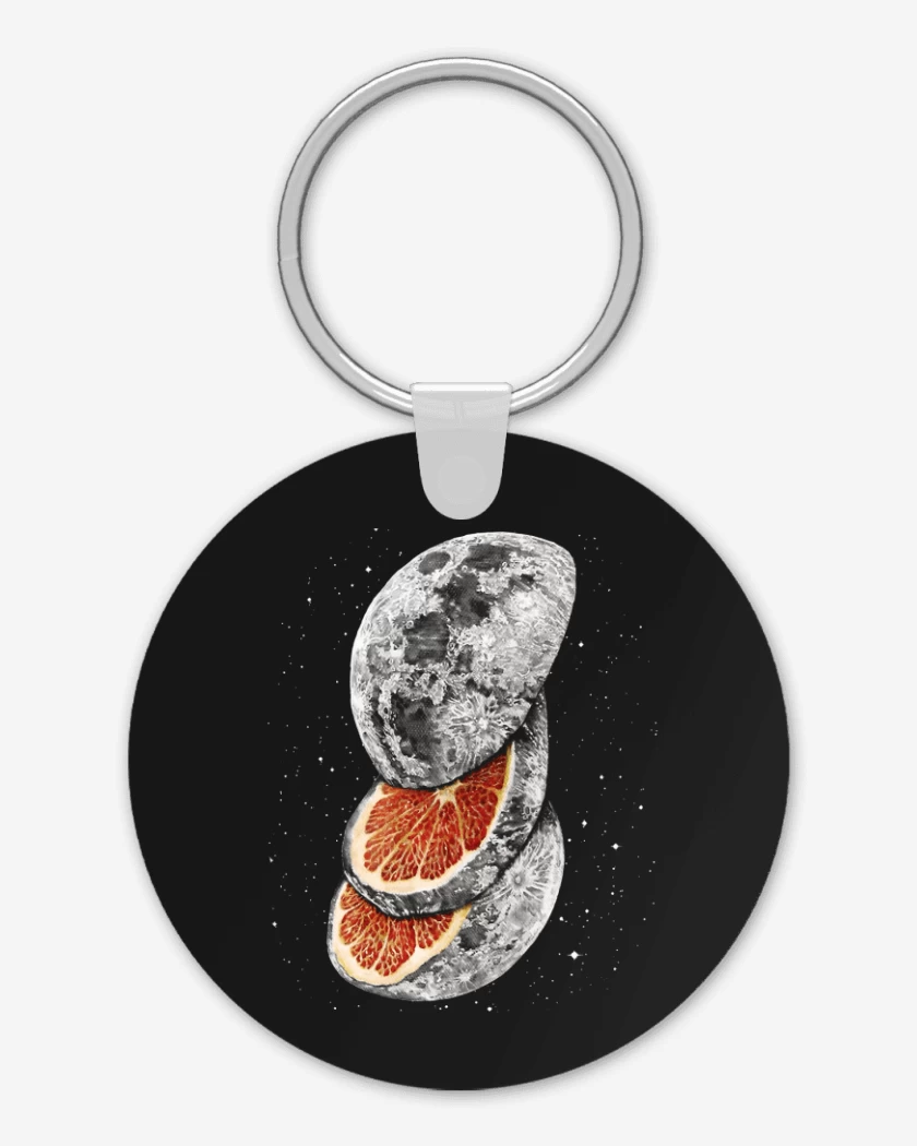 Llavero Negro de Luna Naranja 