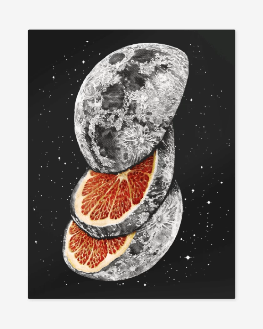 Print metalico Negro de Luna Naranja 