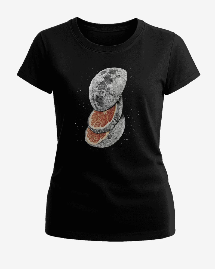 Polera de Mujer Negro de Luna Naranja 