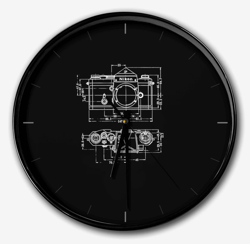 Reloj Negro de Reflex Camara 