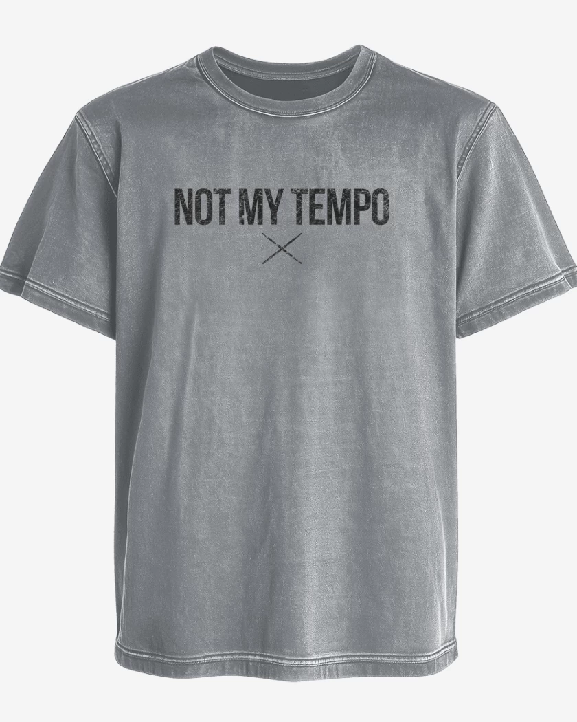 Polera desgastada Gris Melange de NOT MY TEMPO