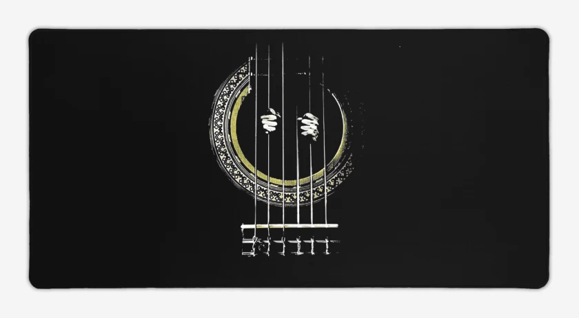 Mouse pad Gamer Negro de Guitarra Prision