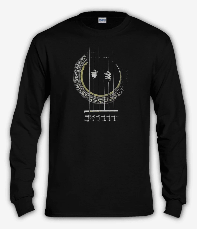 Polera manga larga Negro de Guitarra Prision