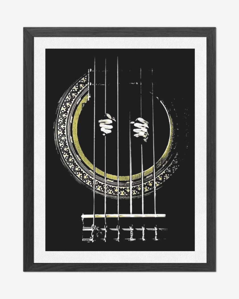 Cuadro decorativo Negro de Guitarra Prision