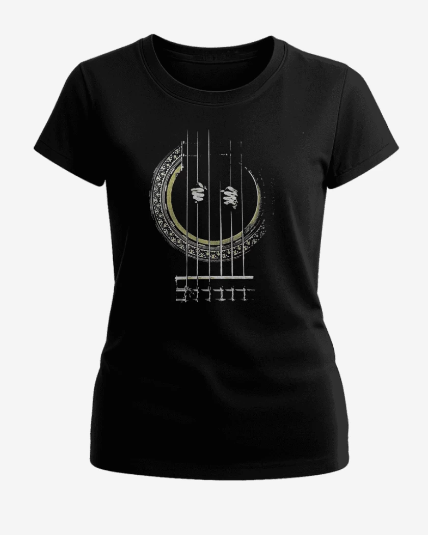 Polera de Mujer Negro de Guitarra Prision