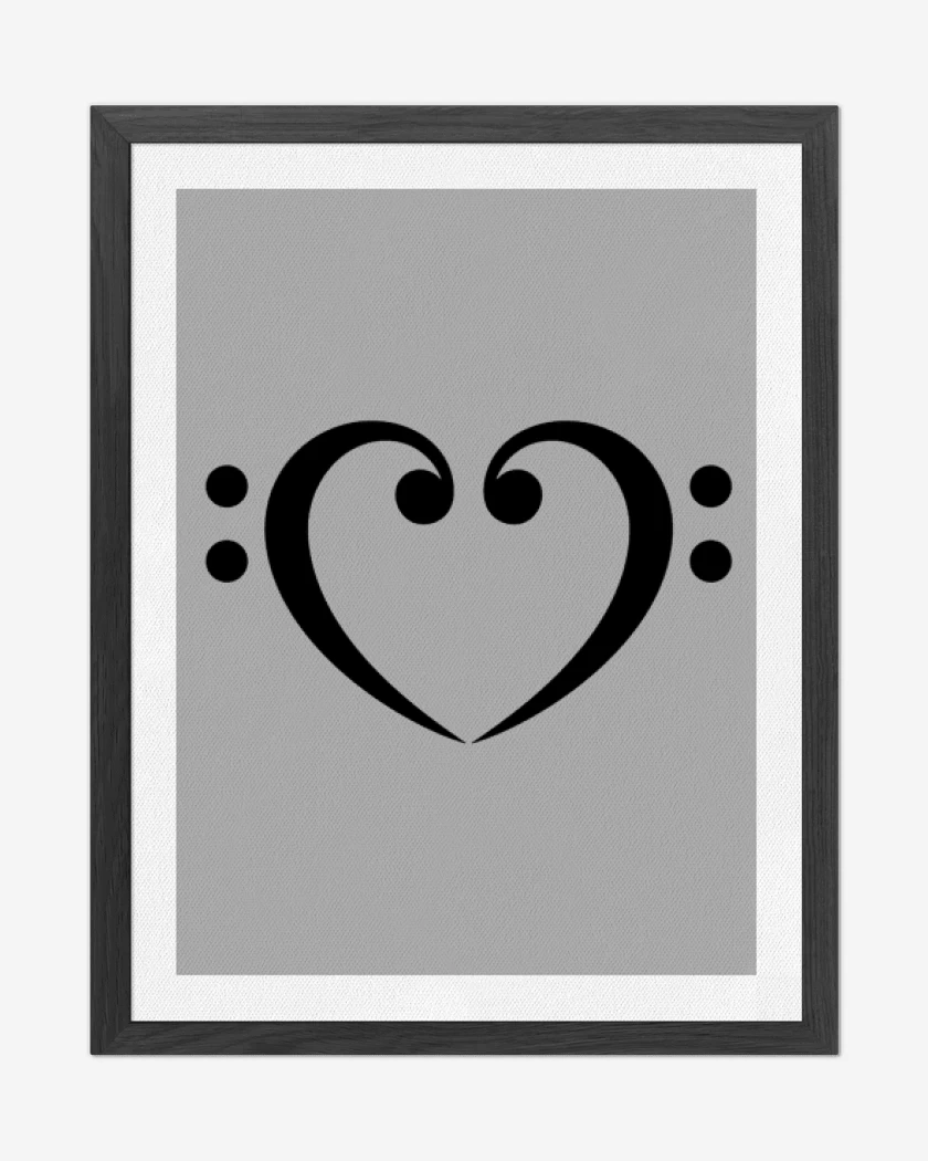 Cuadro decorativo Gris Melange de Llave de FA doble