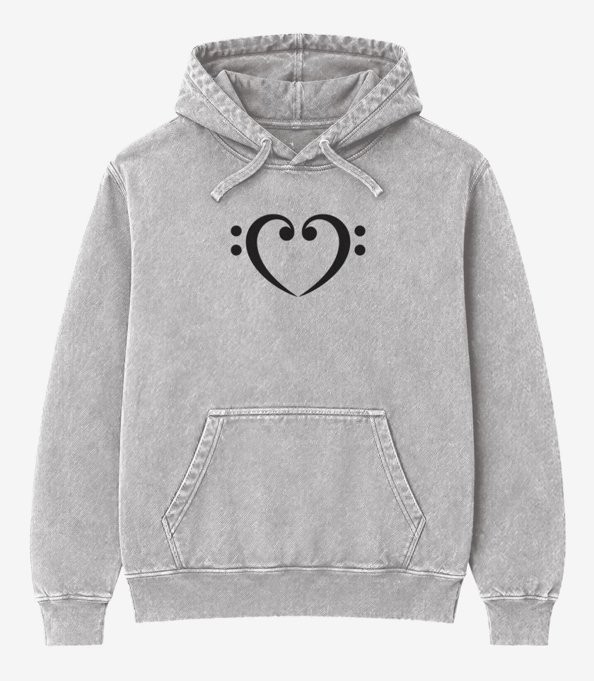 Poleron Canguro Acid Wash Gris Melange de Llave de FA doble