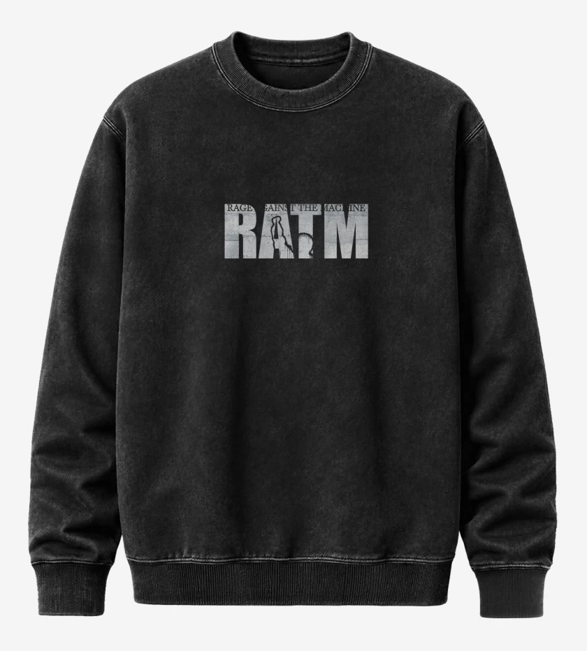 Poleron Polo Acid Wash Negro de RATM 1