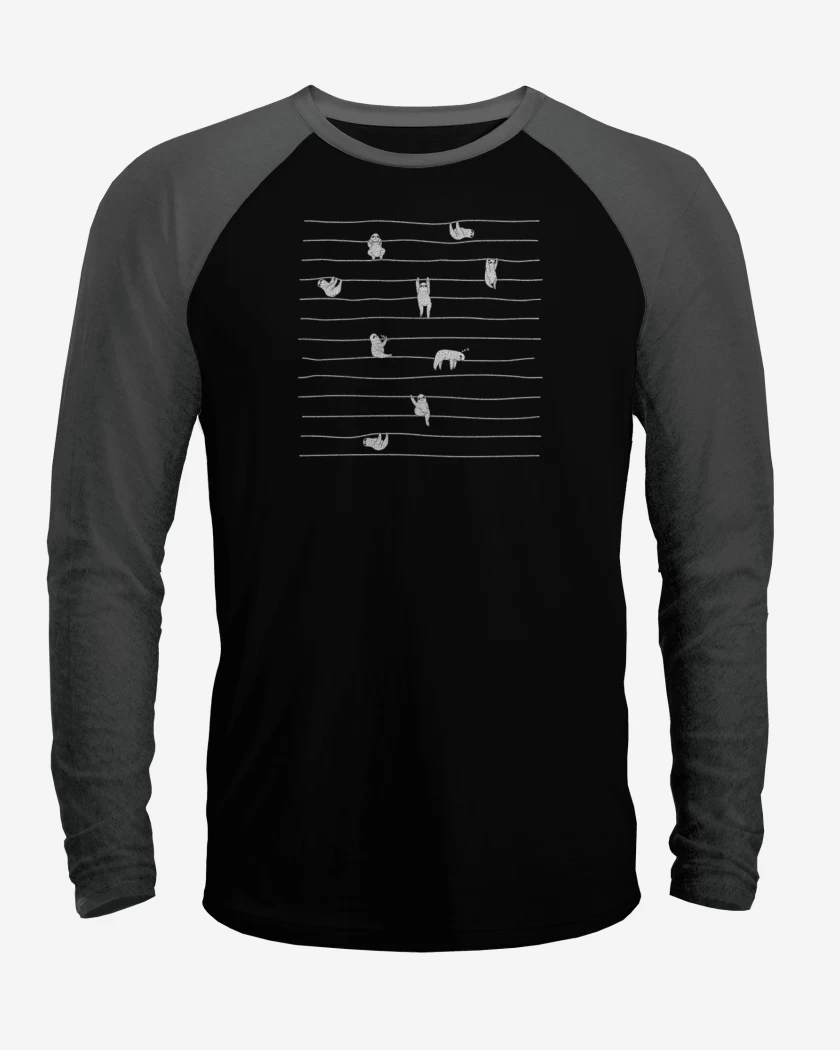 Polera Raglan Negro / Negro Heather de Oso Perez 