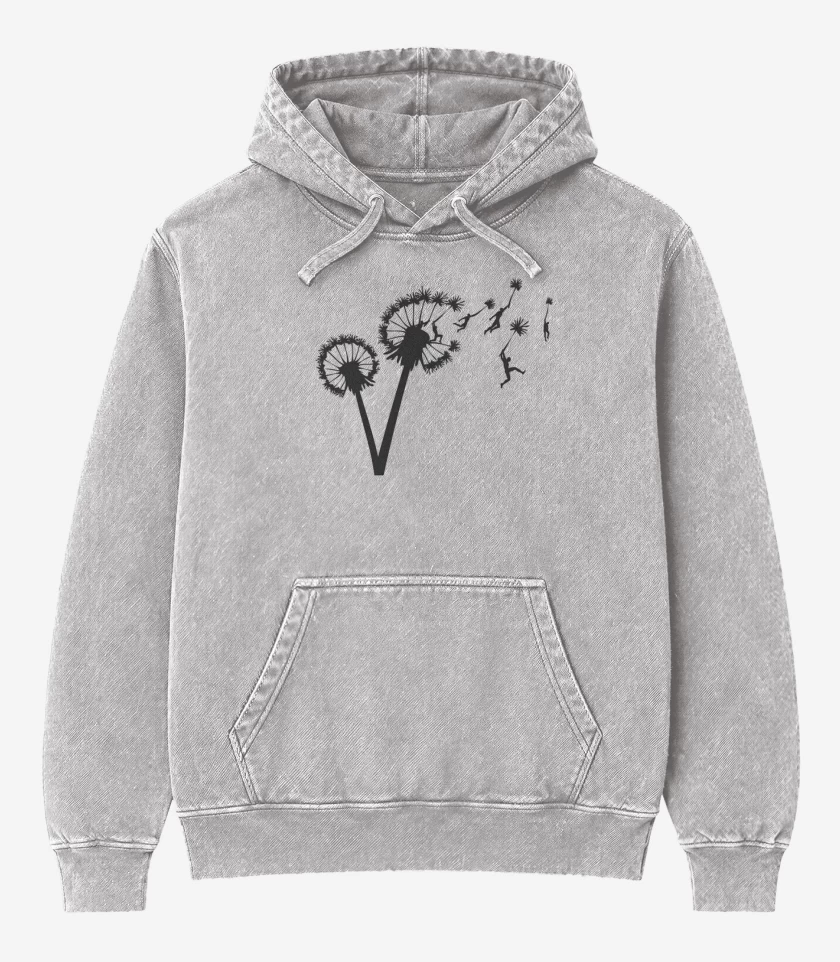 Poleron Canguro Acid Wash Gris Melange de Sopla