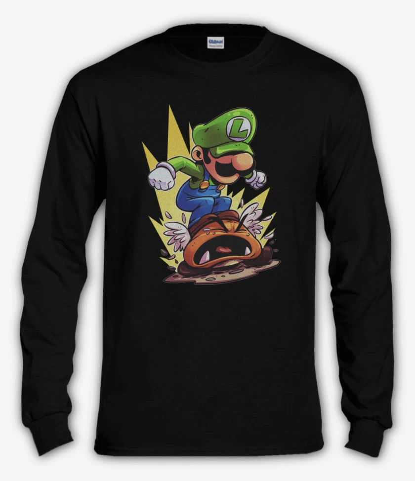 Polera manga larga Negro de Luigi destroyer