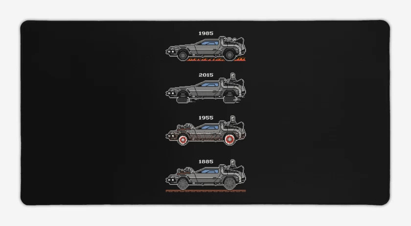 Mouse pad Gamer Negro de deloreans