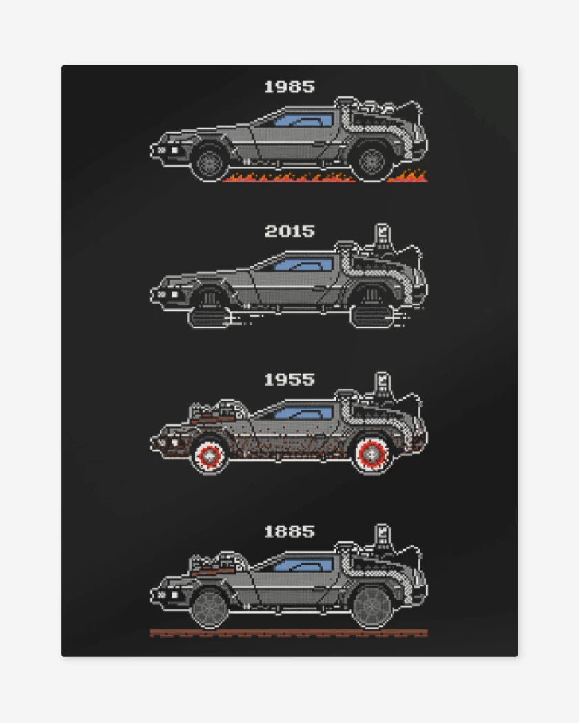 Print metalico Negro de deloreans