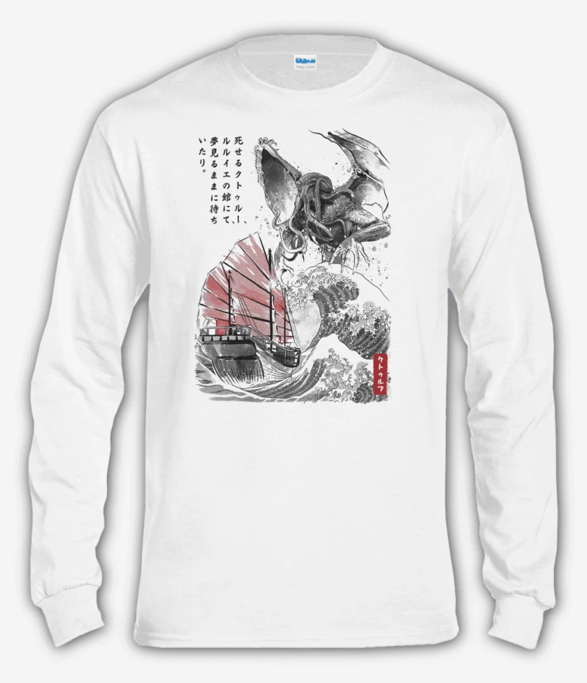 Polera manga larga Blanco de godhulhu