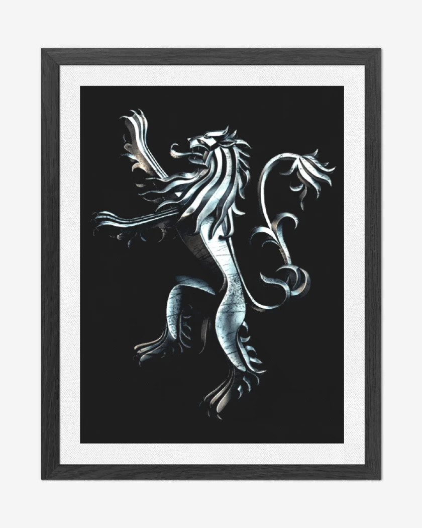 Cuadro decorativo Negro de leon metalico