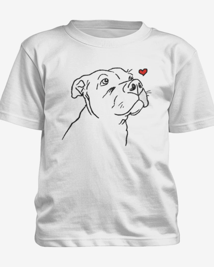 Polera de niño Blanco de love pitbull