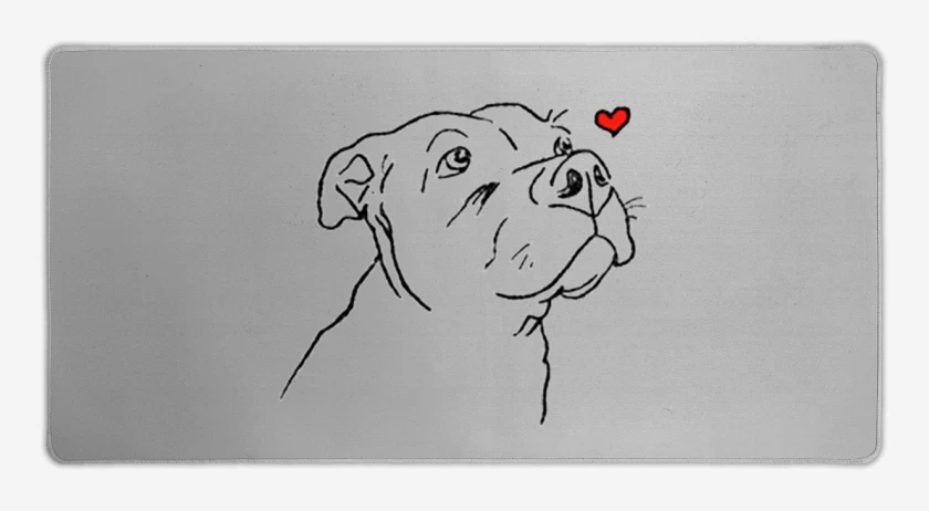 Mouse pad Gamer Gris Melange de love pitbull