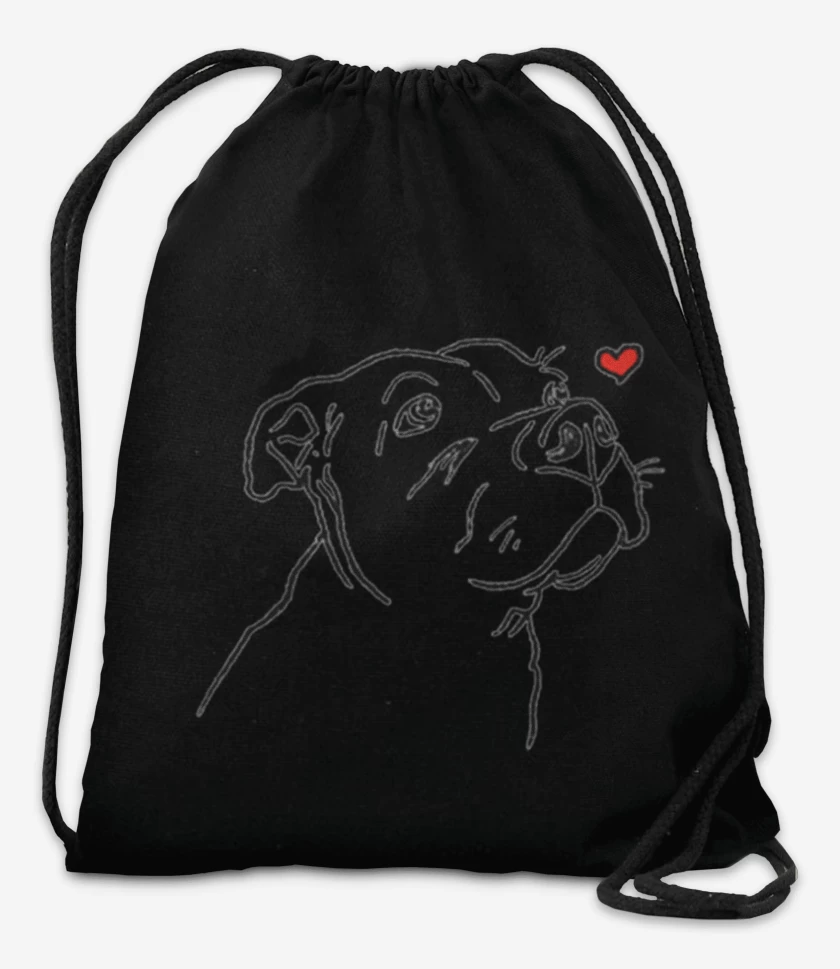 Mochila Negro de love pitbull