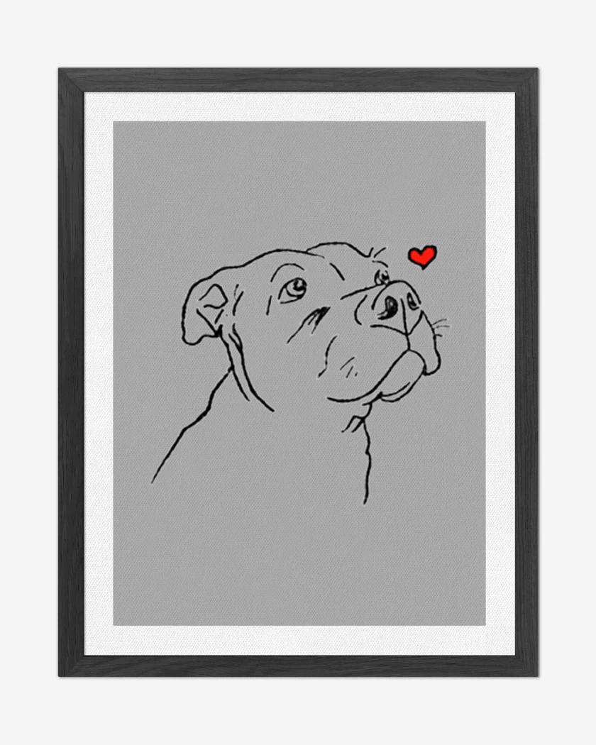 Cuadro decorativo Gris Melange de love pitbull