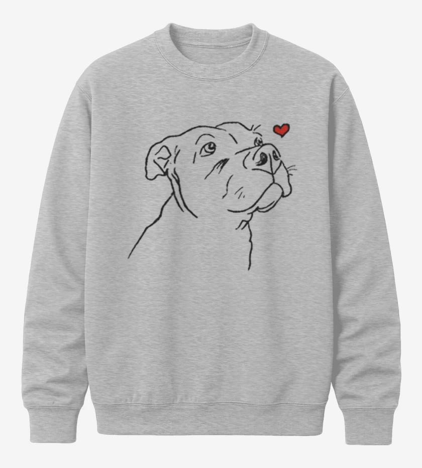 Poleron polo Gris Melange de love pitbull