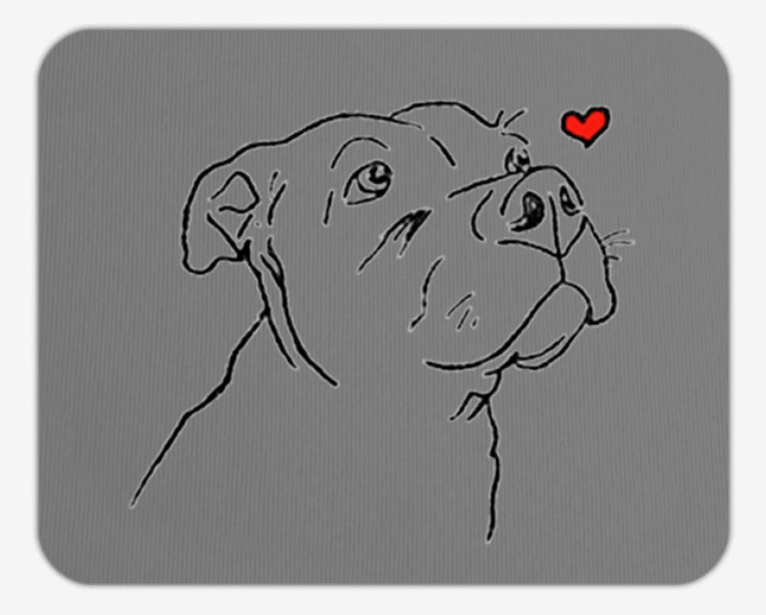 Mousepad Gris Melange de love pitbull