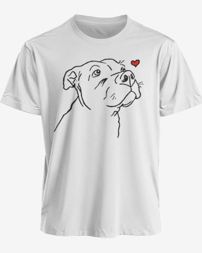 Polera premium Blanco de love pitbull