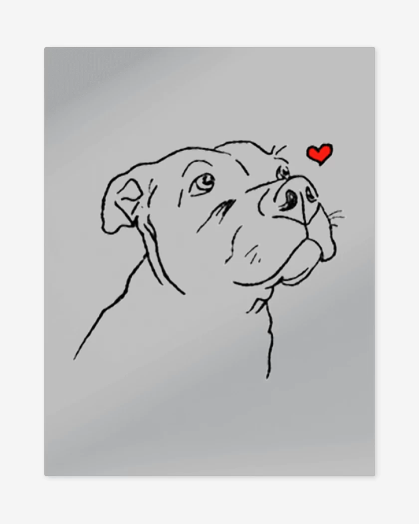 Print metalico Gris Melange de love pitbull