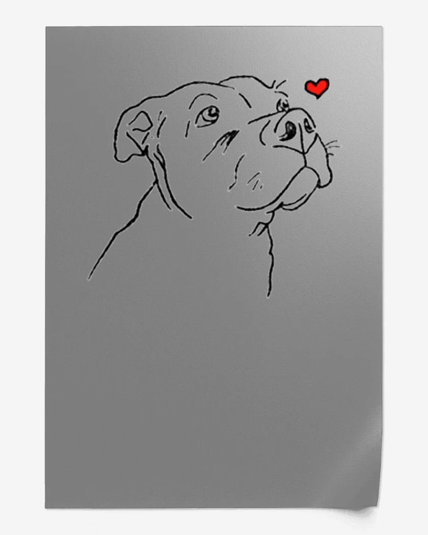 Print love pitbull