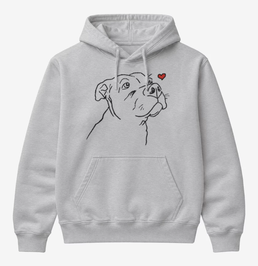 Poleron Canguro básico Gris Melange de love pitbull