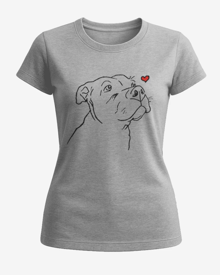 Polera de Mujer Gris Melange de love pitbull