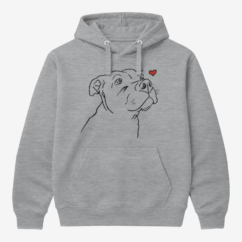 Polerón Canguro Gris Melange de love pitbull