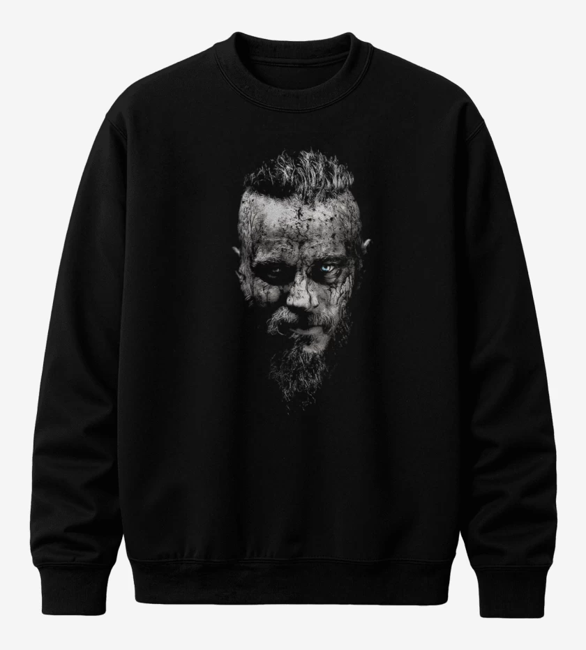 Poleron polo Negro de Ragnar frontal
