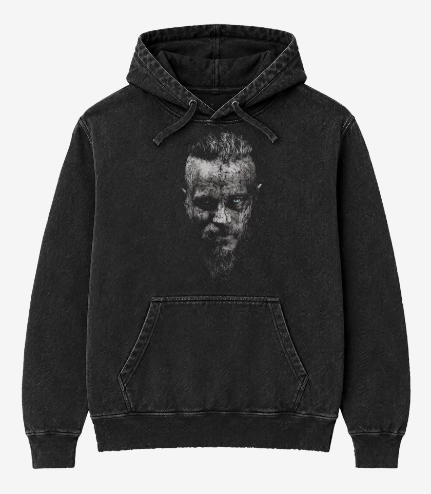 Poleron Canguro Acid Wash Negro de Ragnar frontal
