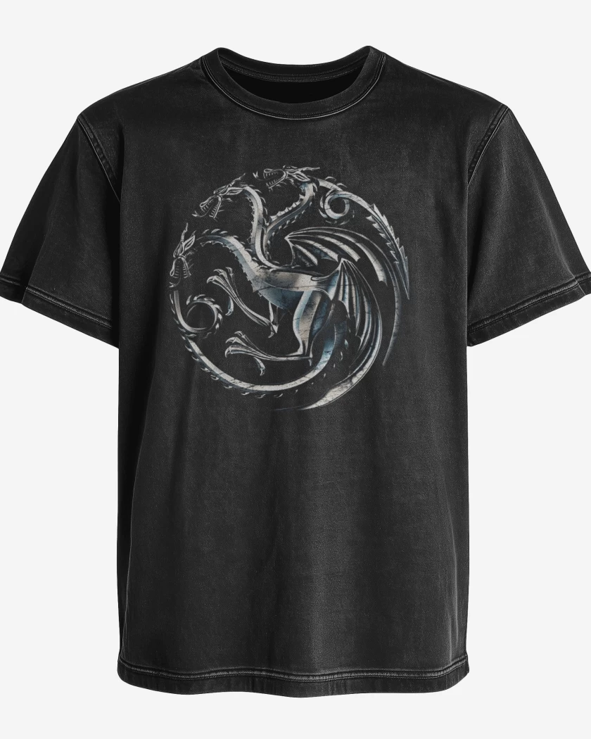 Polera desgastada Dragon metalico