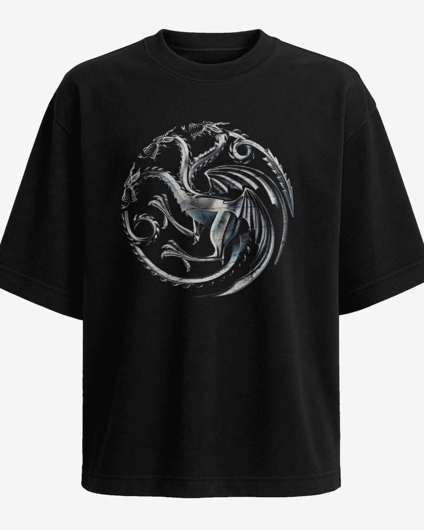 Polera Oversize Dragon metalico