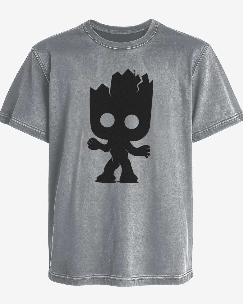 Polera desgastada Gris Melange de Groot