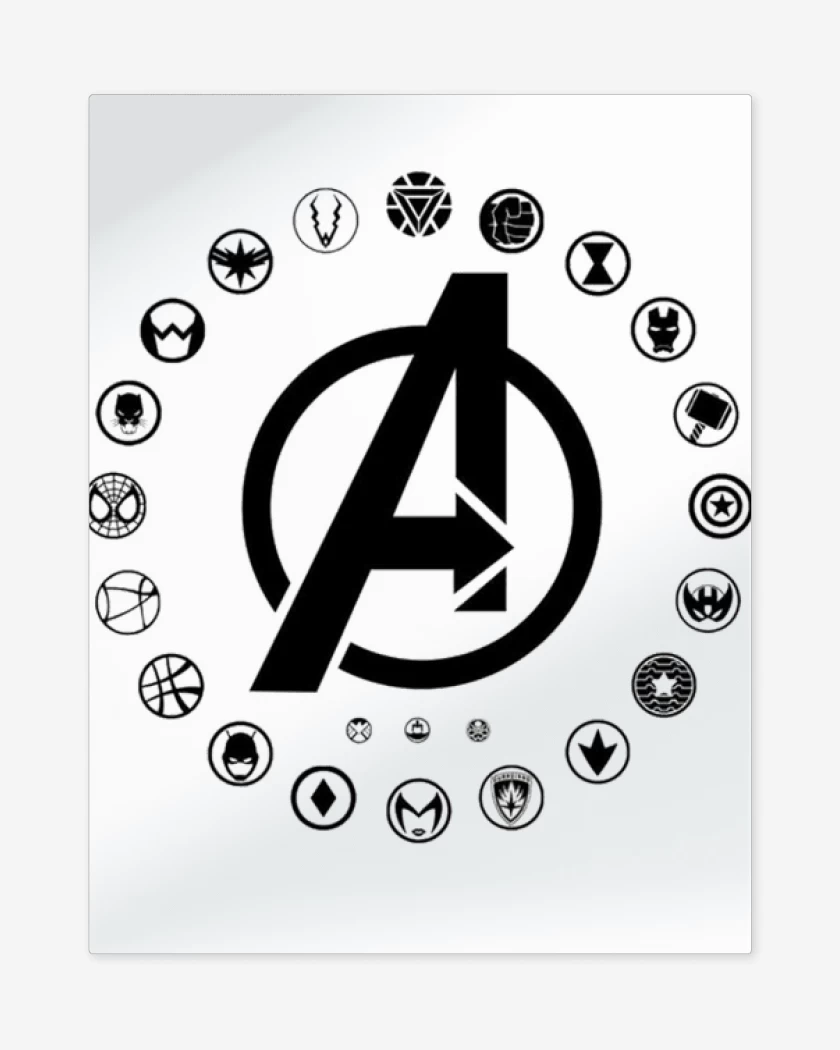 Print metalico Blanco de Vengadores 2
