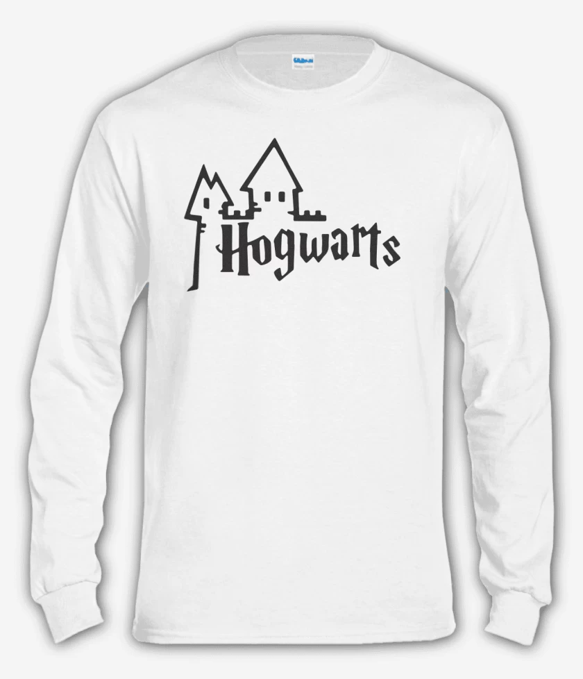 Polera manga larga Blanco de Hogwarts