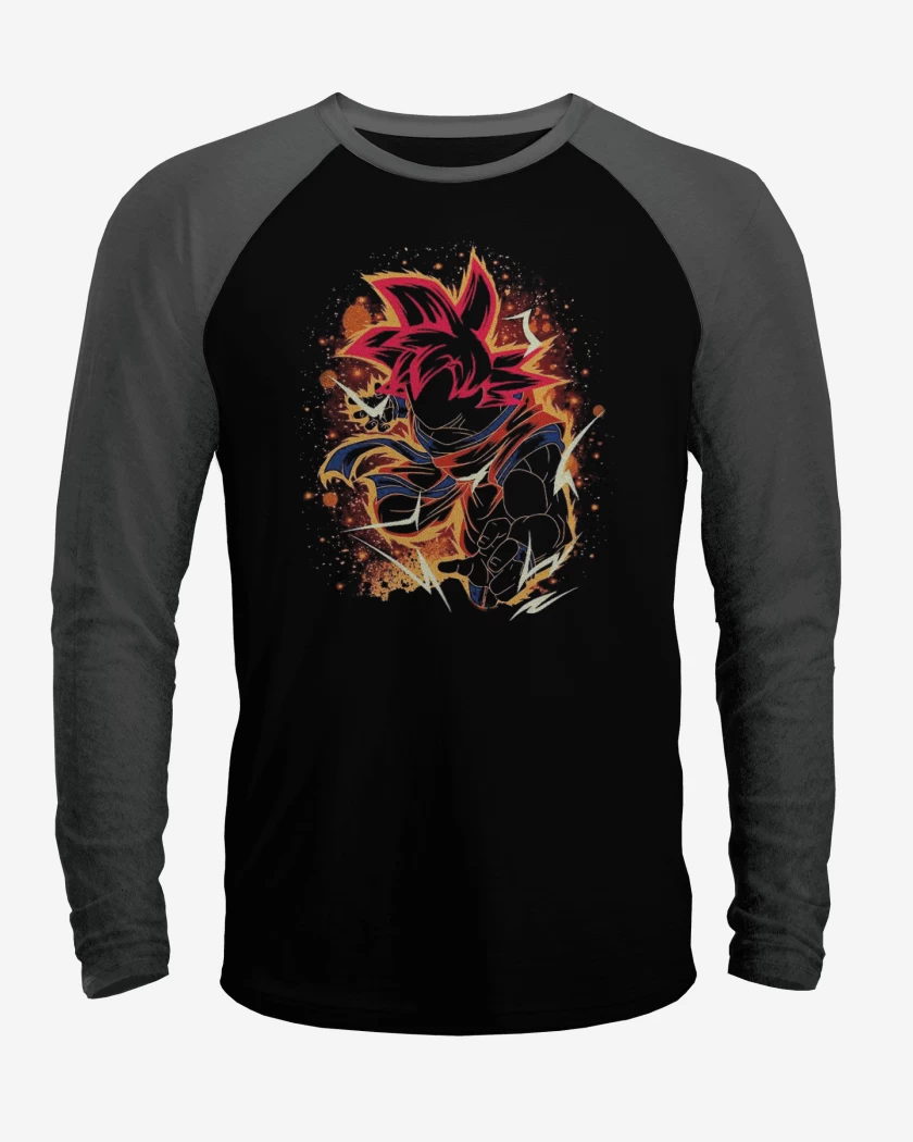 Polera Raglan Negro / Negro Heather de God mode 