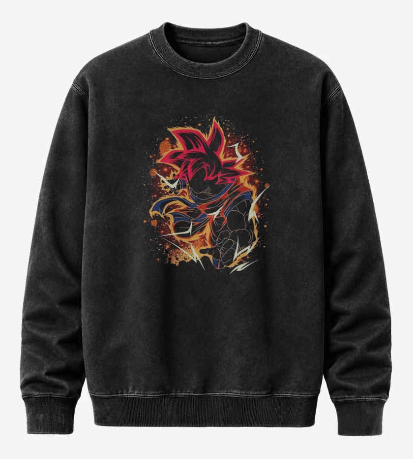 Poleron Polo Acid Wash Negro de God mode 