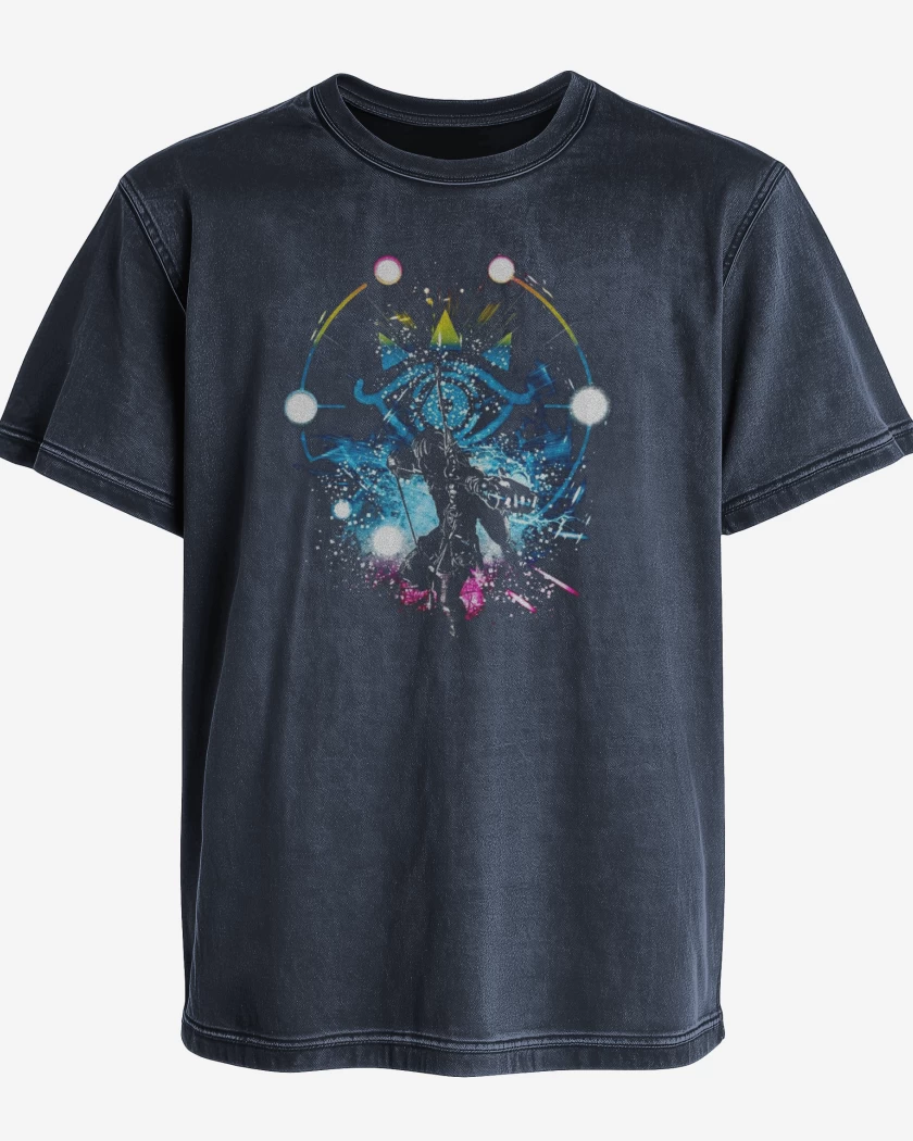 Polera desgastada Azul Marino de Hylian color