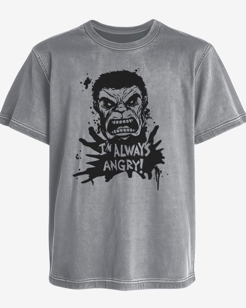 Polera desgastada Gris Melange de Im always Angry