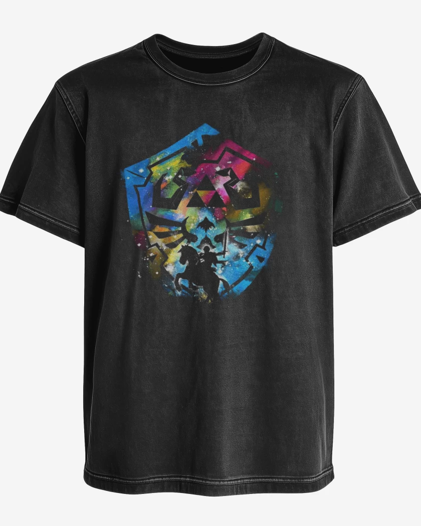 Polera desgastada Negro de Hylian color 2