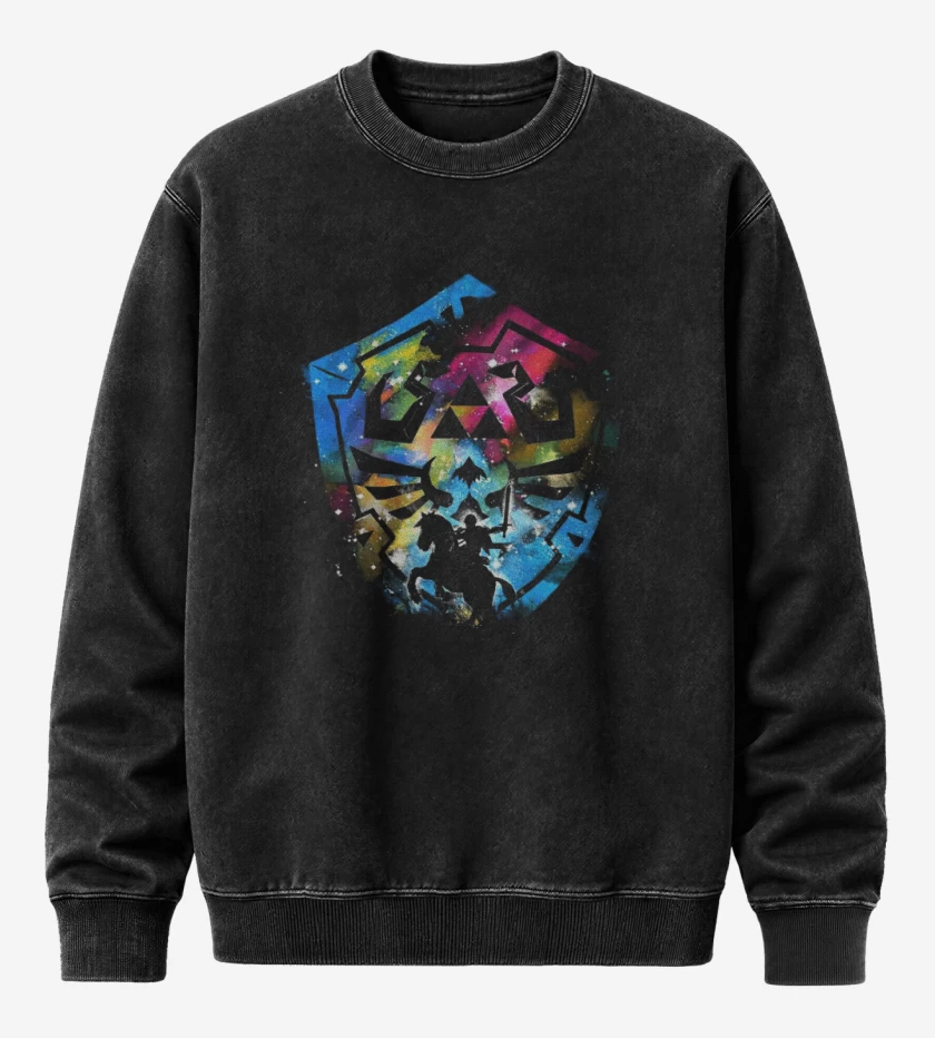 Poleron Polo Acid Wash Negro de Hylian color 2