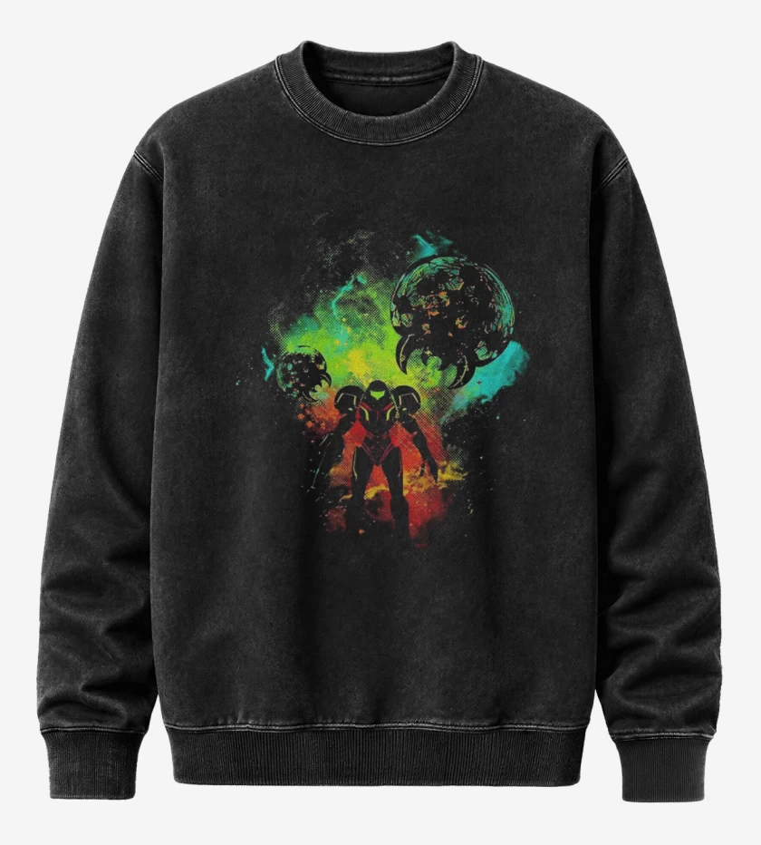 Poleron Polo Acid Wash Negro de La samus