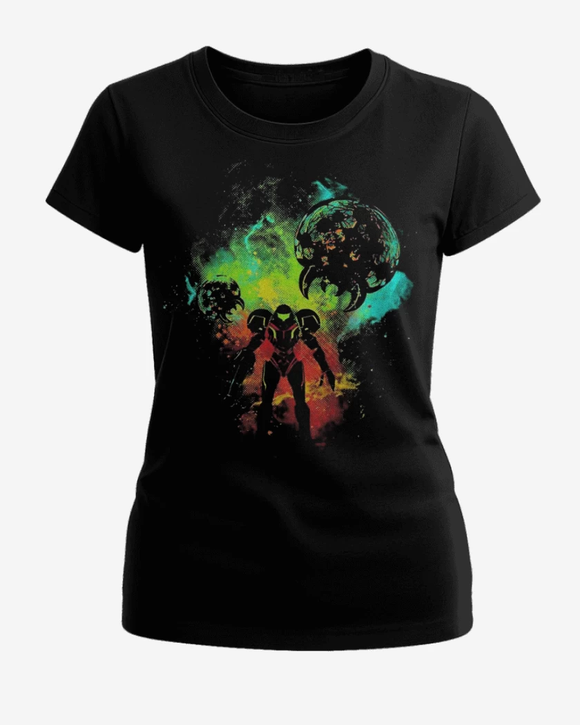 Polera de Mujer Negro de La samus