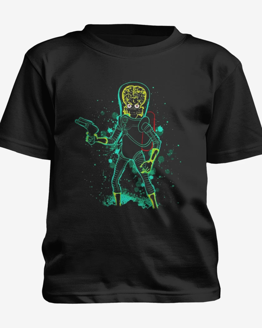 Polera de niño Negro de Marcianos atacando