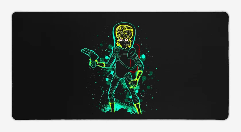 Mouse pad Gamer Negro de Marcianos atacando