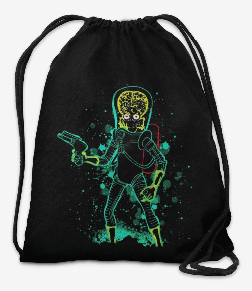 Mochila Negro de Marcianos atacando