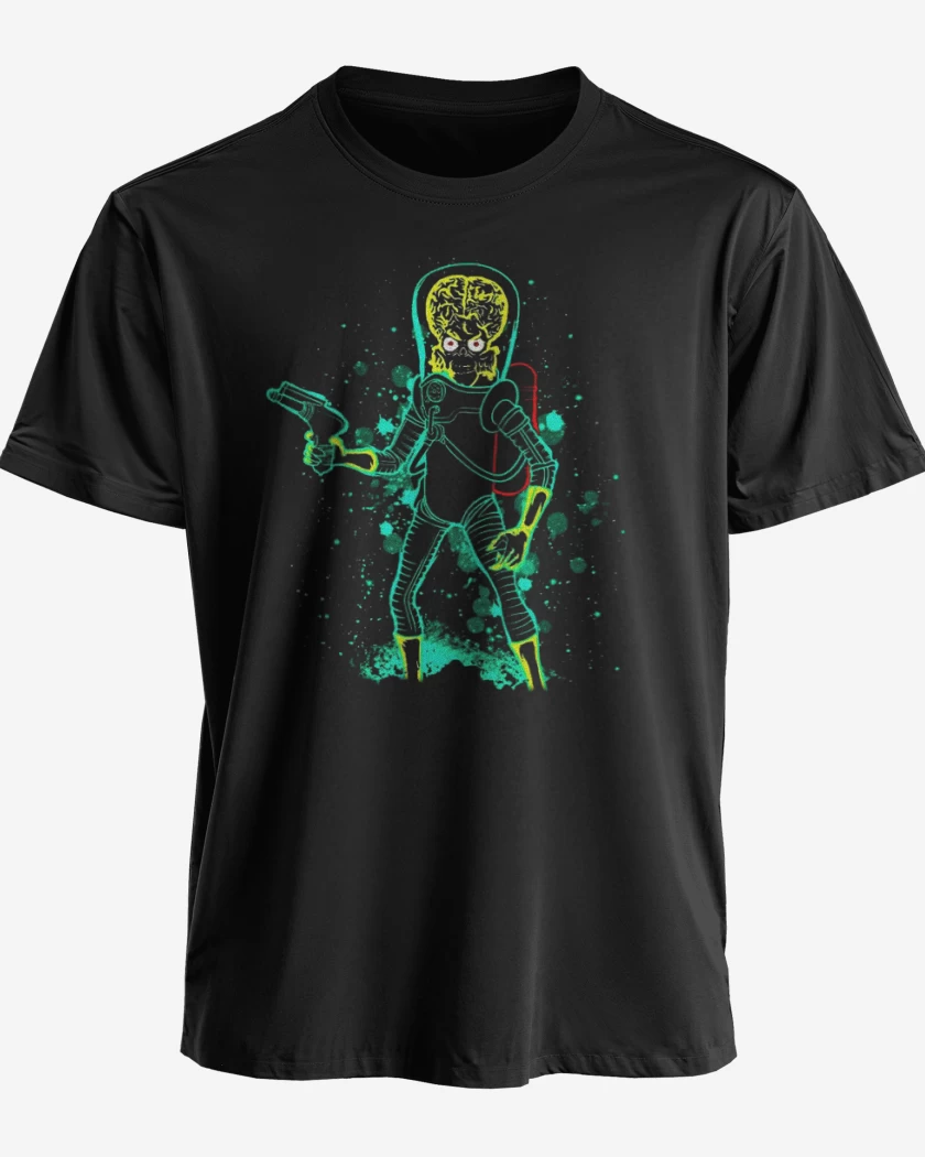 Polera premium Negro de Marcianos atacando